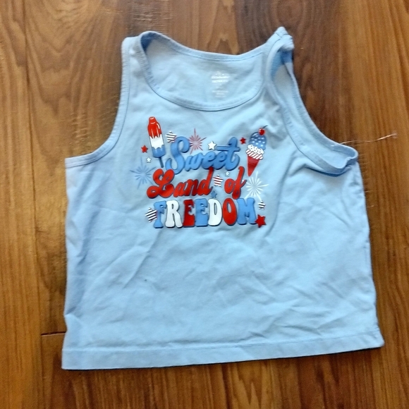 Celebrate Patriotic Sweet Land Of Freedom sleeveless Tank Top Cute Girl S (6-6X) - Picture 2 of 8